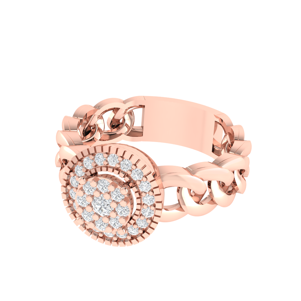 Diamtrendz 925 sterling silver rose gold plated cubic zirconia ring