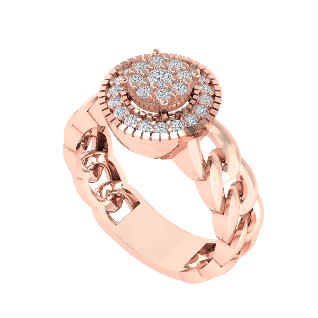 Diamtrendz 925 sterling silver rose gold plated cubic zirconia ring