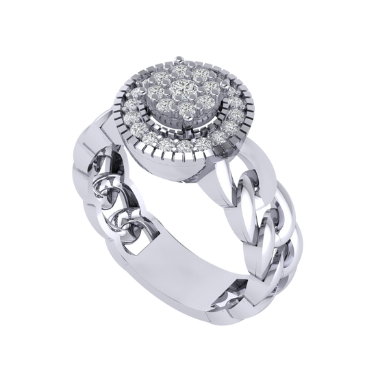 Diamtrendz 925 sterling silver white gold plated cubic zirconia ring