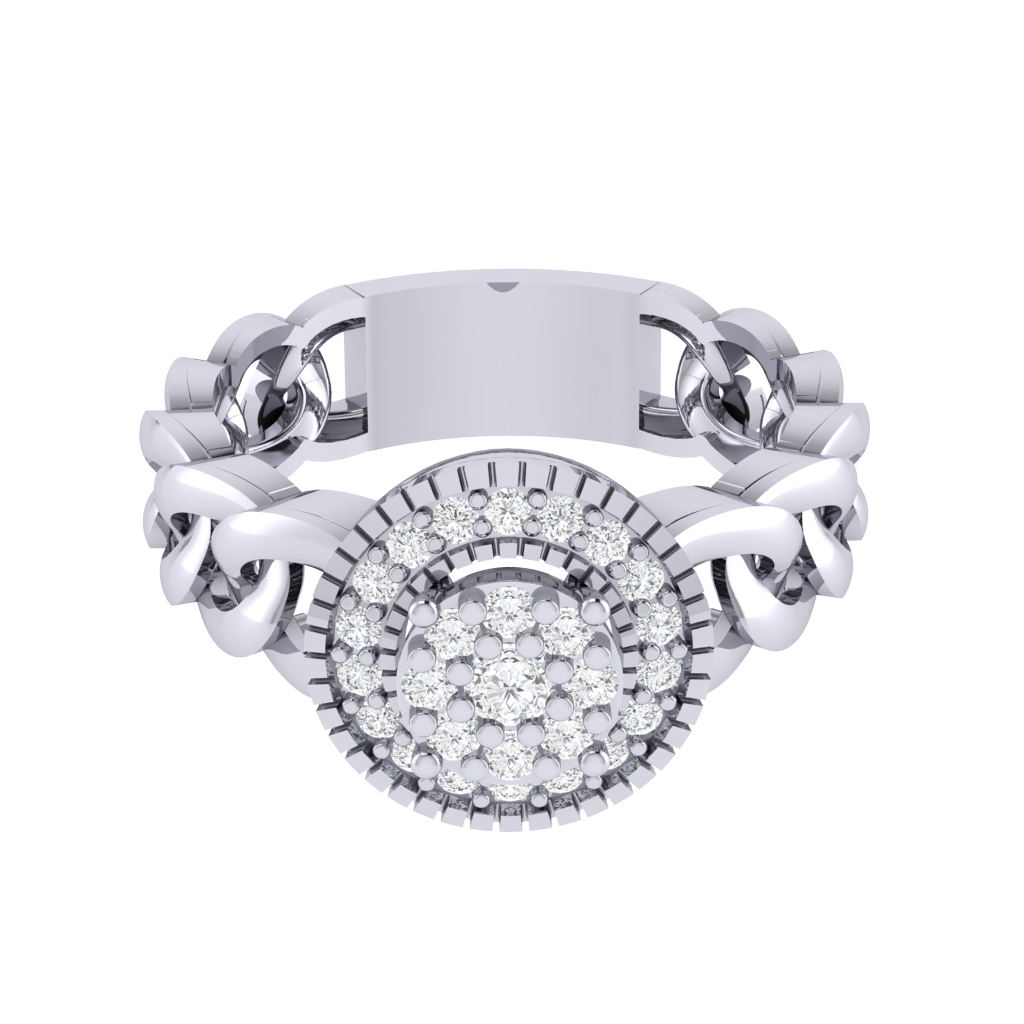 Diamtrendz 925 sterling silver white gold plated cubic zirconia ring