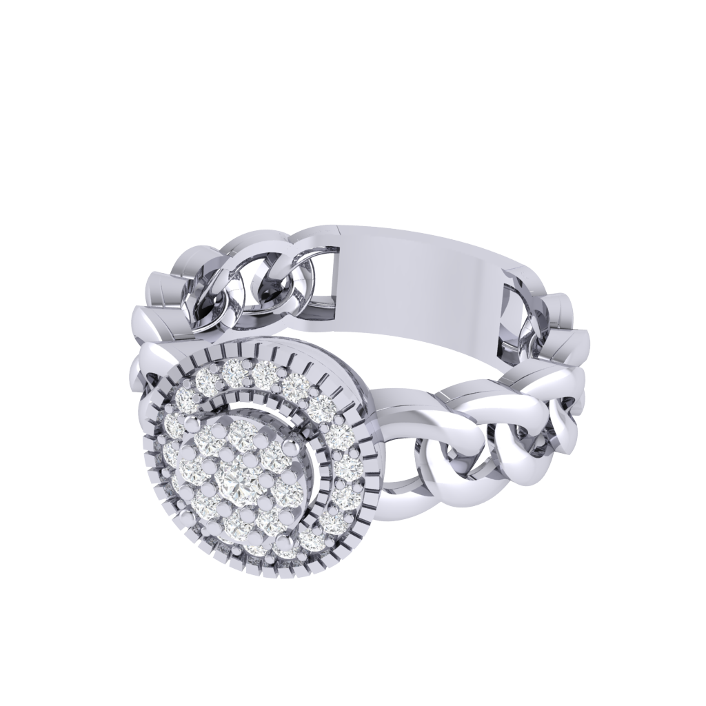 Diamtrendz 925 sterling silver white gold plated cubic zirconia ring