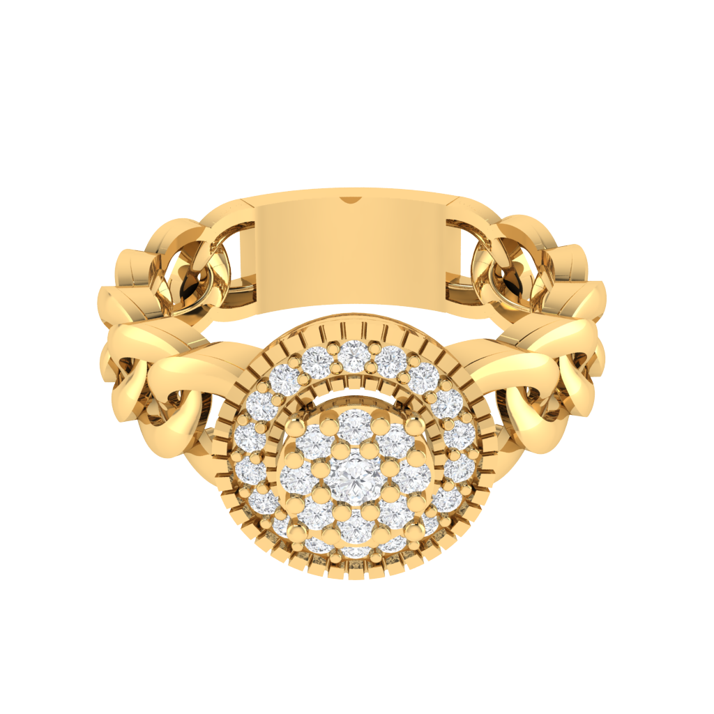 Diamtrendz 925 sterling silver yellow gold plated cubic zirconia ring