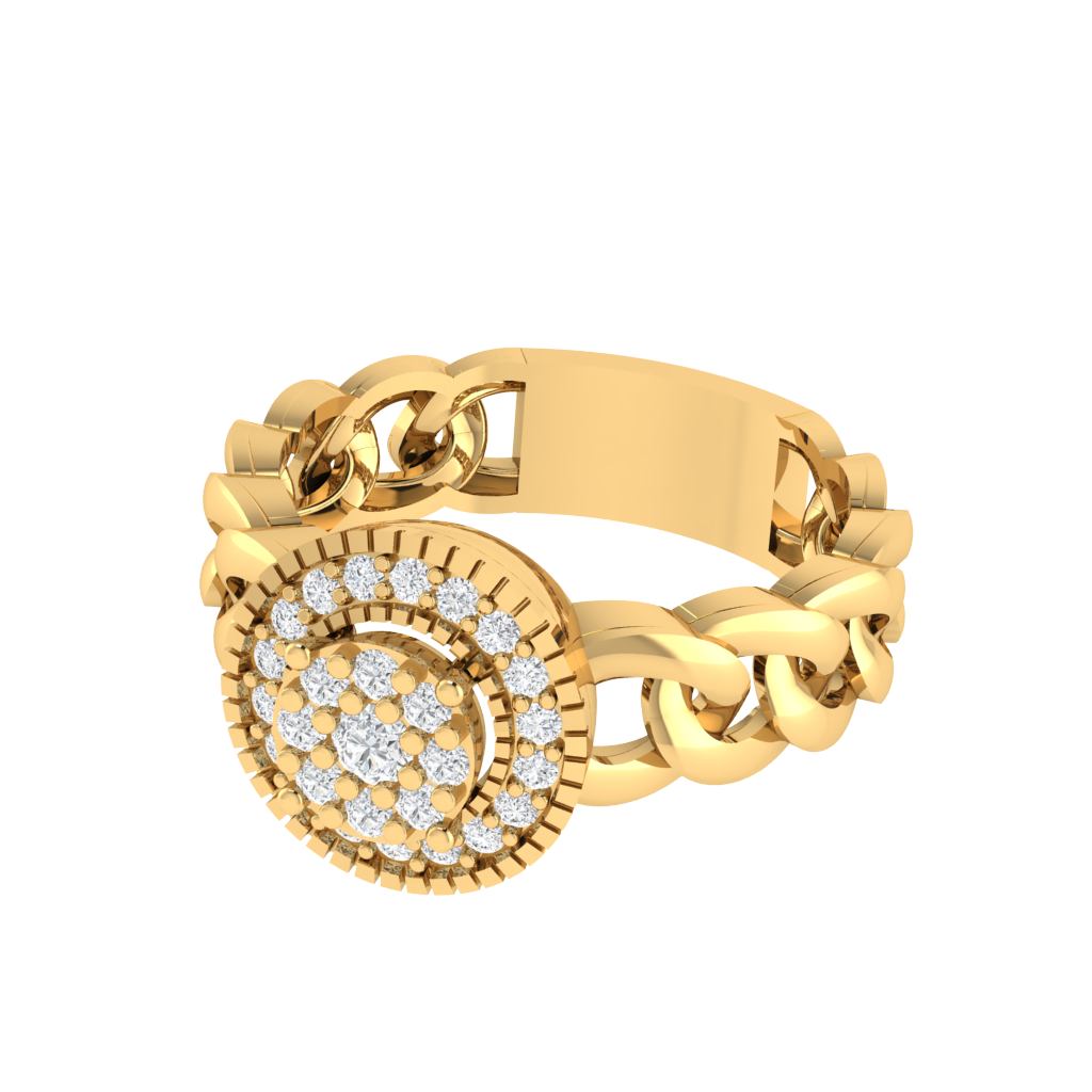 Diamtrendz 925 sterling silver yellow gold plated cubic zirconia ring