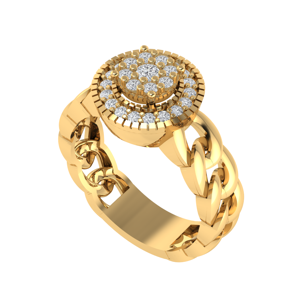 Diamtrendz 925 sterling silver yellow gold plated cubic zirconia ring