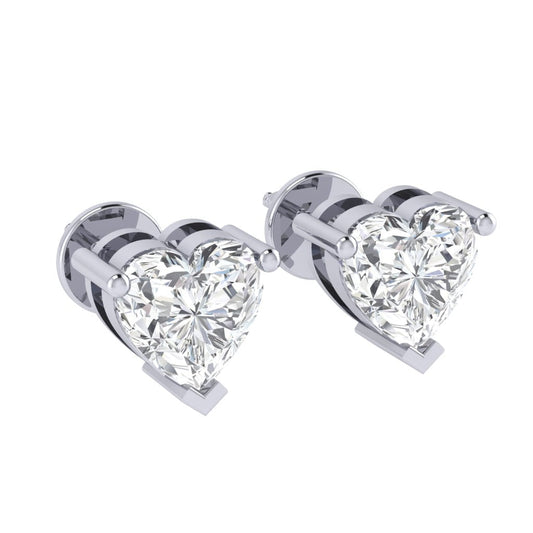 white gold plated sterling silver heart shape cubic zirconia april birthstone stud earrings