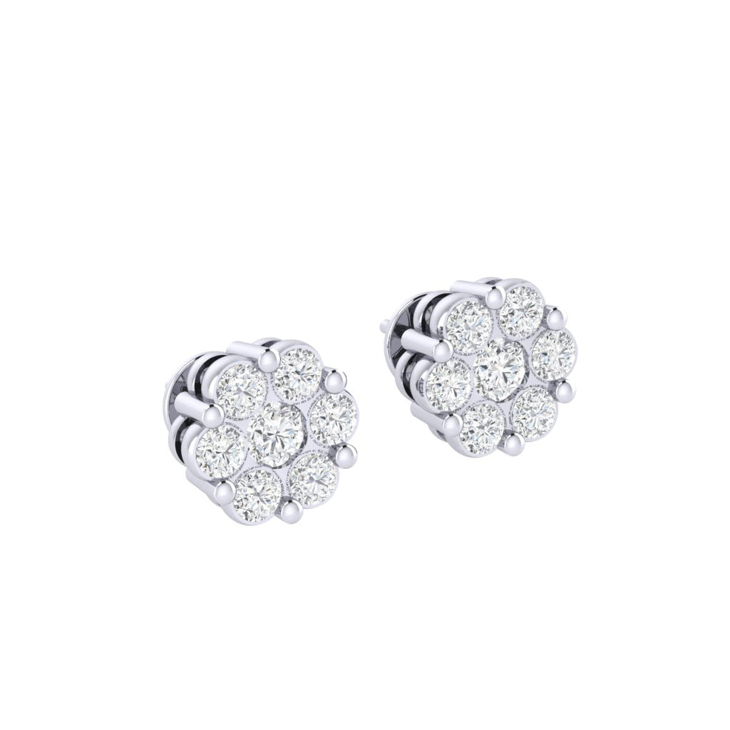 white_gold_real_diamond_cluster_stud_earring_00801E_1
