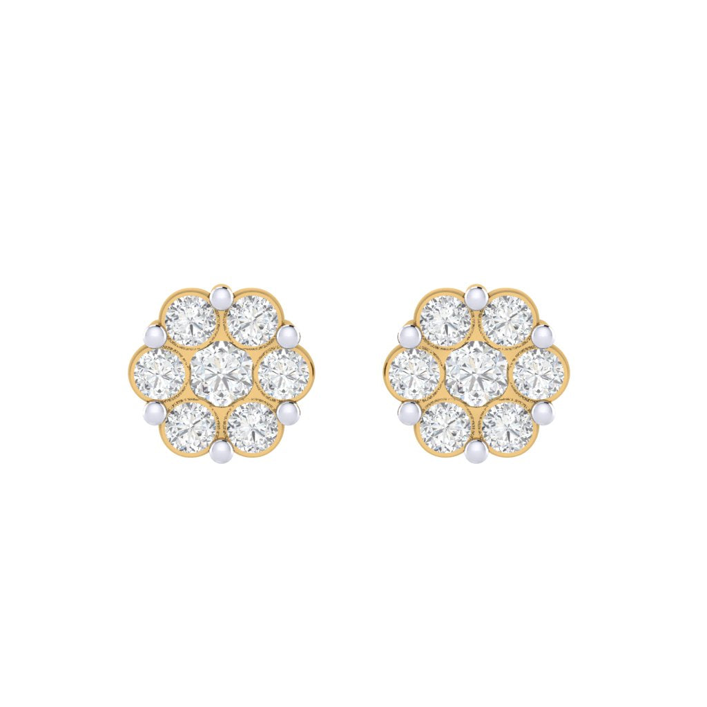 gold_real_diamond_cluster_stud_earring_00801E_1