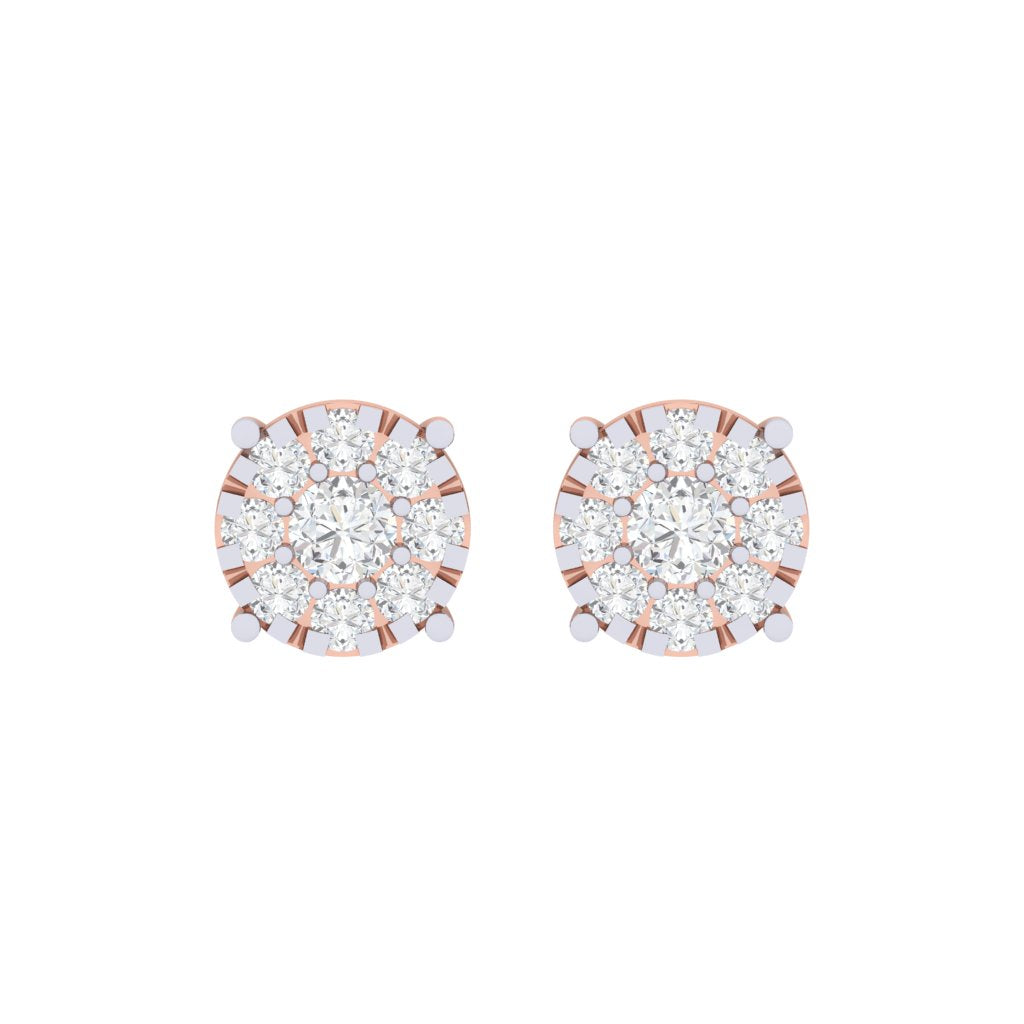 rose_gold_real_diamond_cluster_stud_earring_00802E_1
