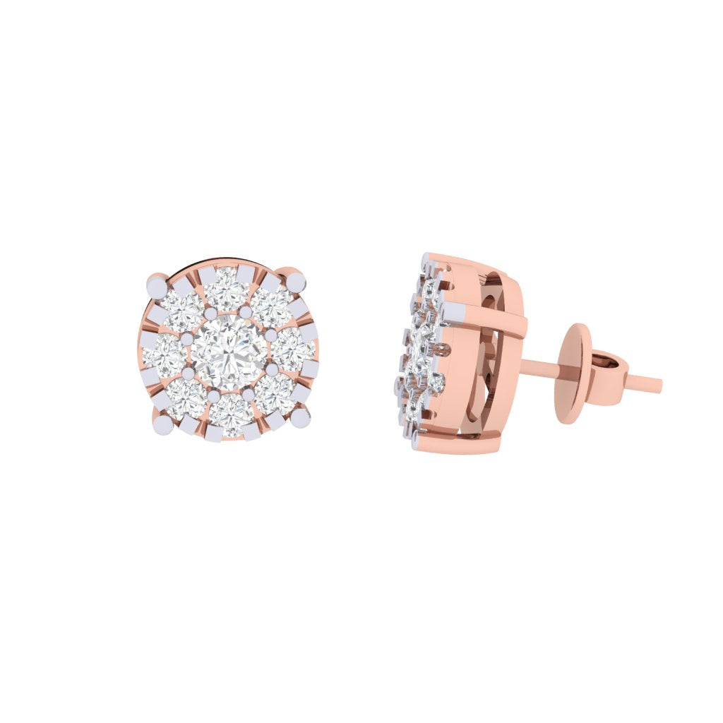 rose_gold_real_diamond_cluster_stud_earring_00802E_3