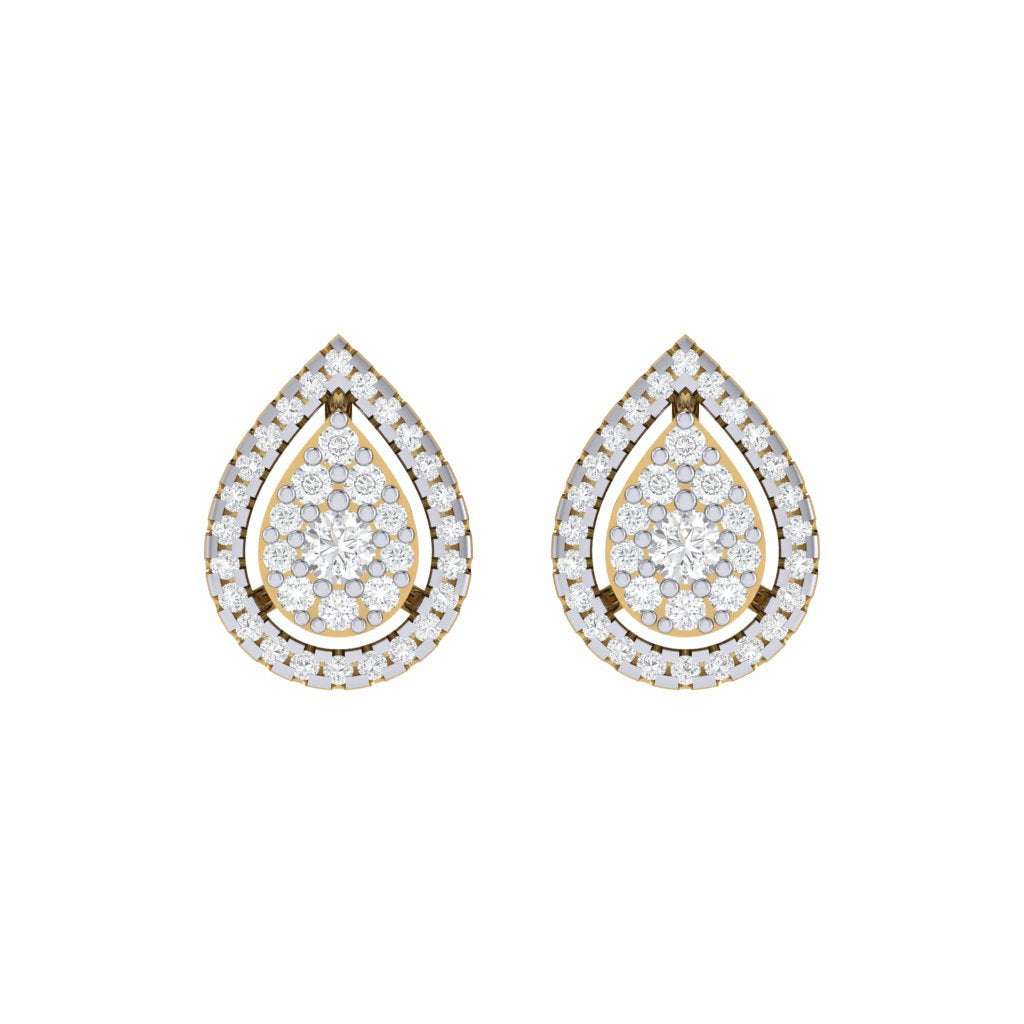 gold_real_diamond_pear_stud_earring_00811A_1