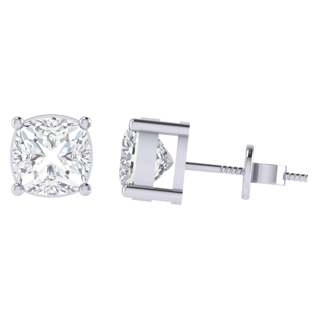 white gold plated sterling silver cushion shape cubic zirconia april birthstone stud earrings
