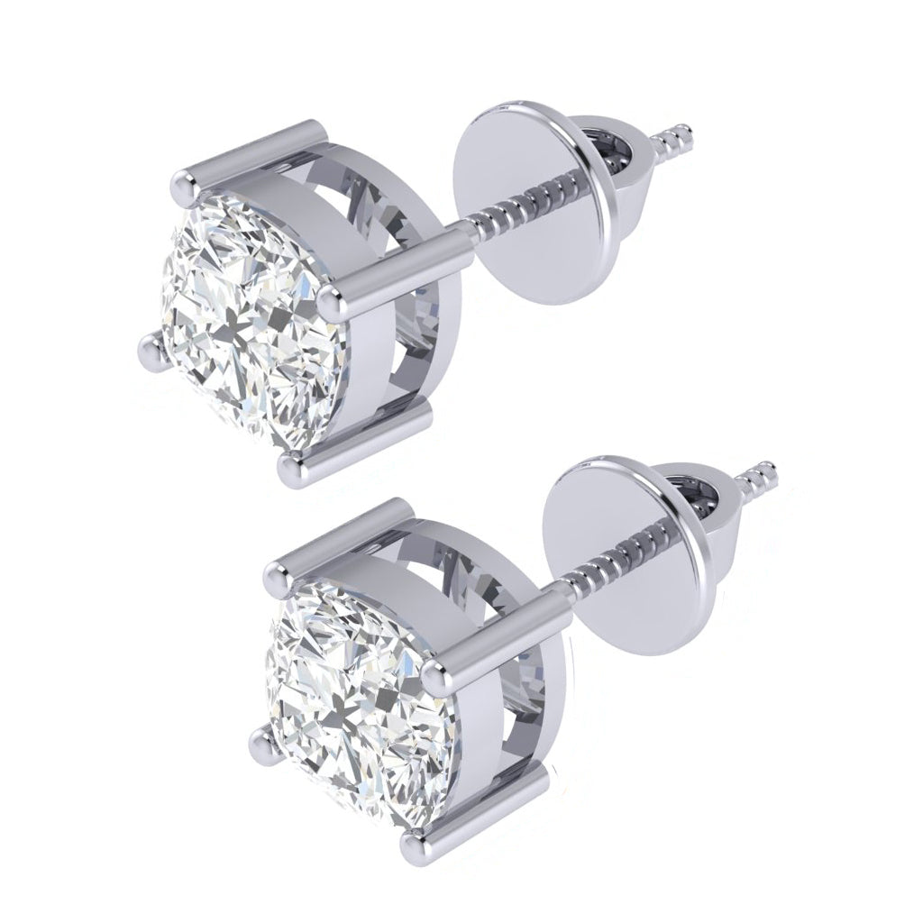 white gold plated sterling silver cushion shape cubic zirconia april birthstone stud earrings