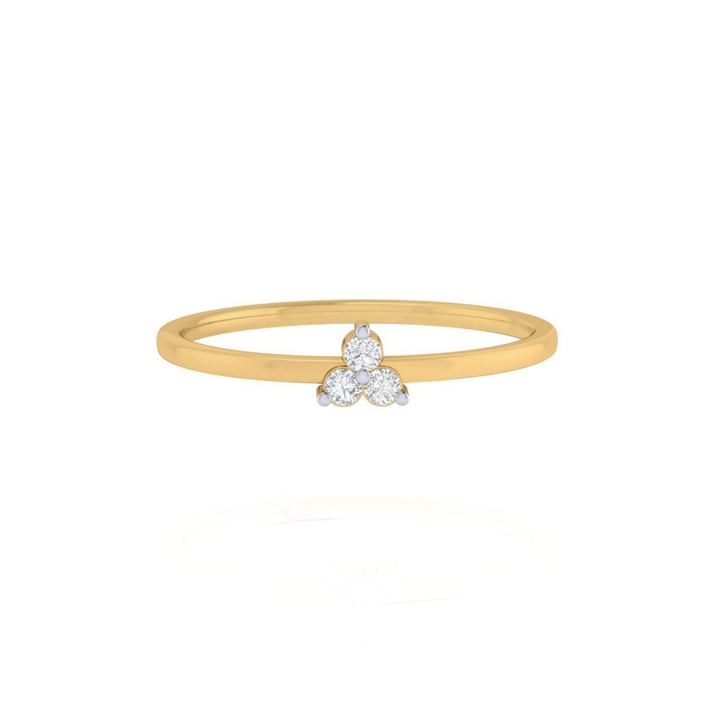 Diamtrendz gold real diamond trio ring 1486_2