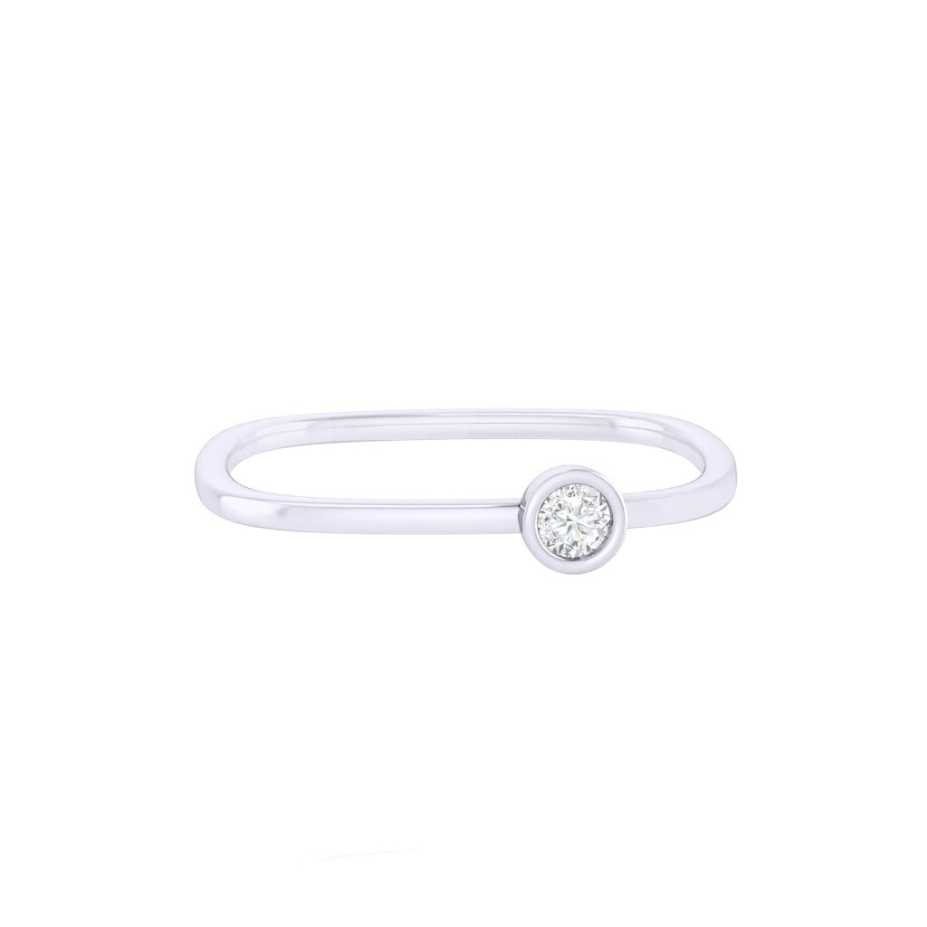 Diamtrendz white gold real diamond square ring 1487_2