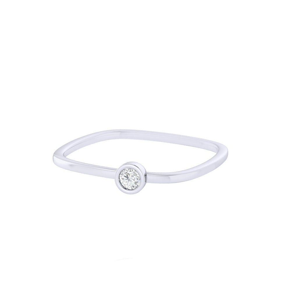 Diamtrendz white gold real diamond square ring 1487_3