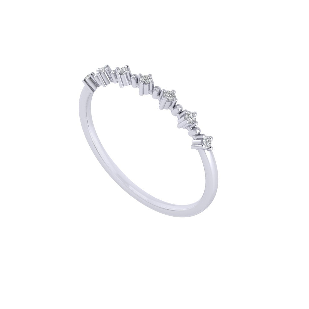 Diamtrendz white gold real diamond half band ring 1490_1
