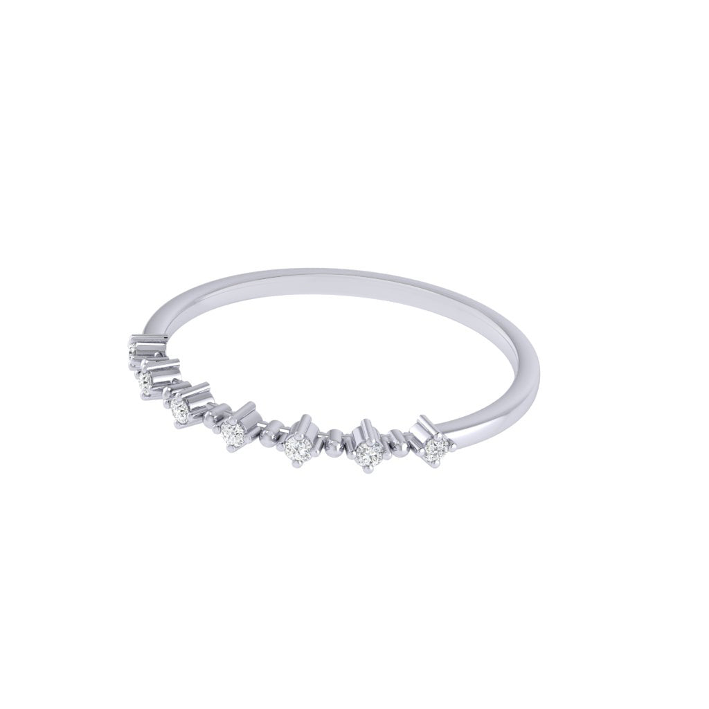 Diamtrendz white gold real diamond half band ring 1490_3