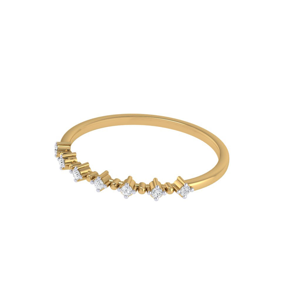 Diamtrendz gold real diamond half band ring 1490_3