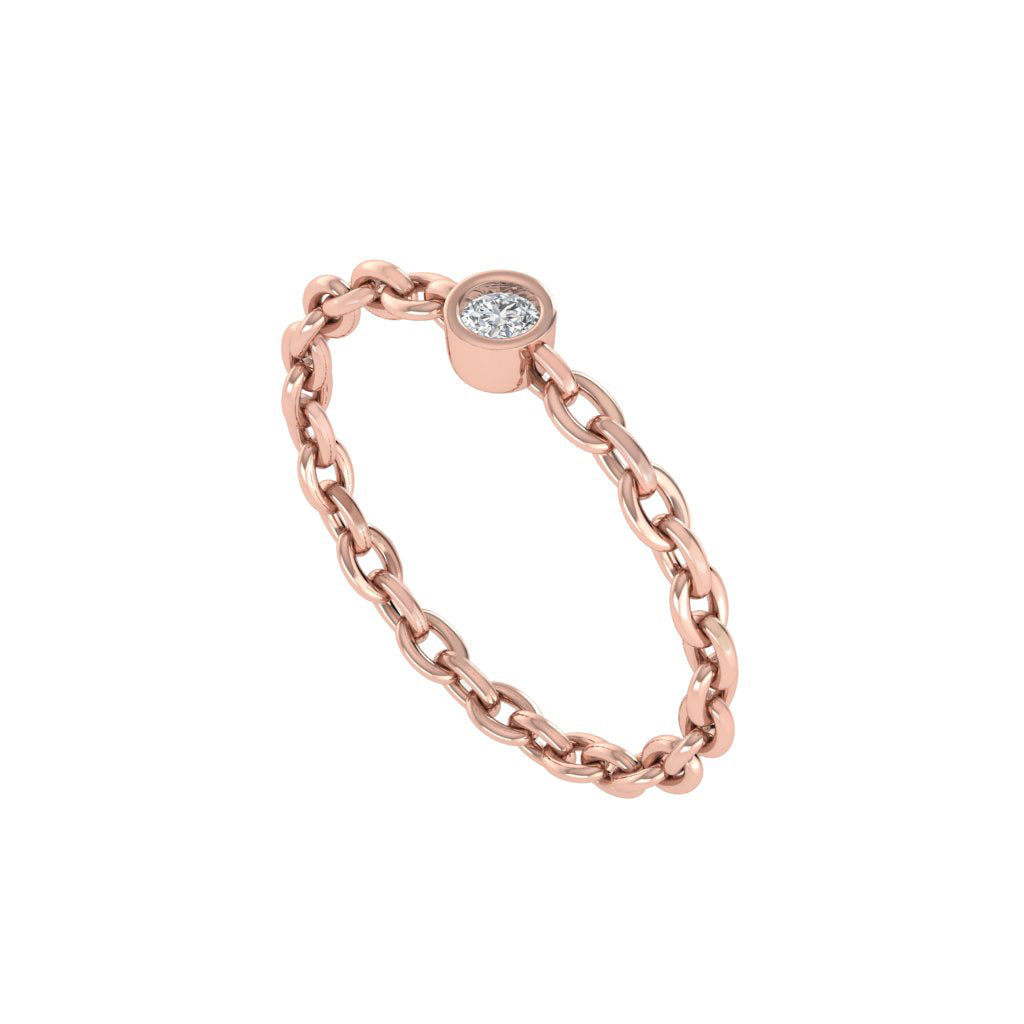 diamtrendz rose gold real diamond chain ring 1491_1