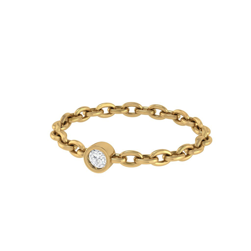 Diamtrendz gold real diamond chain ring 1491_3