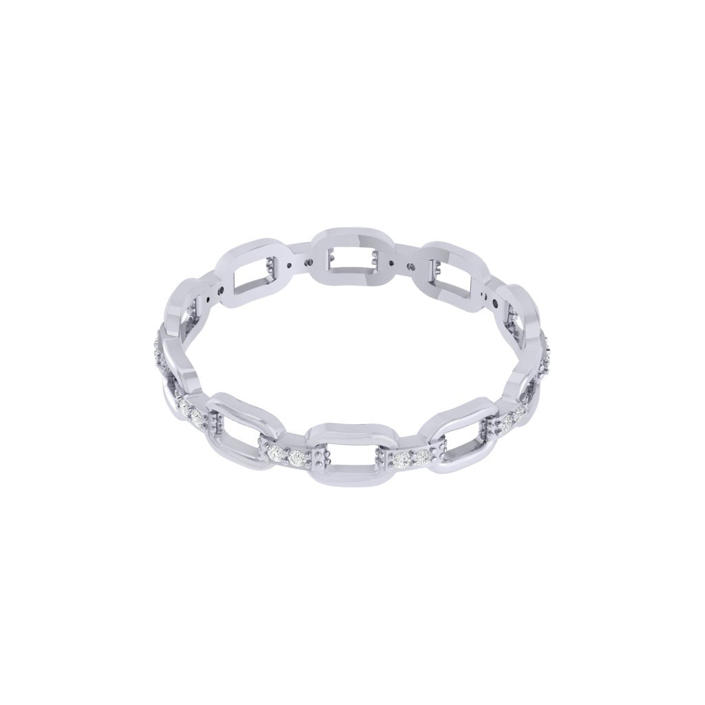 Diamtrendz white gold real diamond chain ring 1493_3
