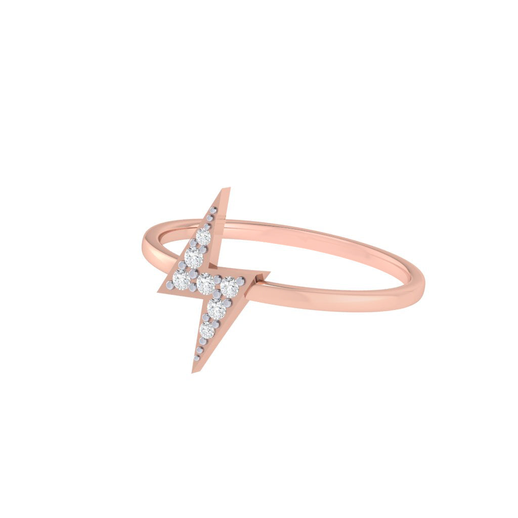 diamtrendz rose gold real diamond lightning ring 1494_2