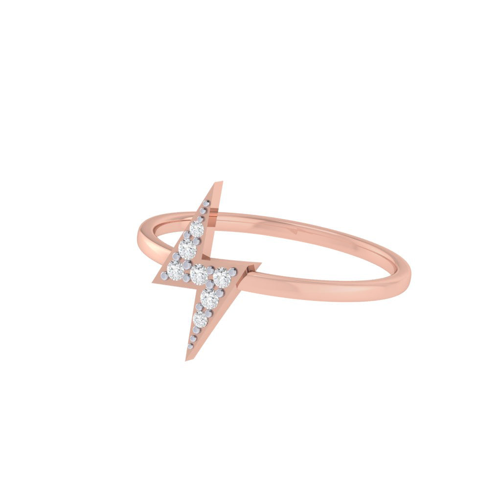 diamtrendz rose gold real diamond lightning ring 1494_3