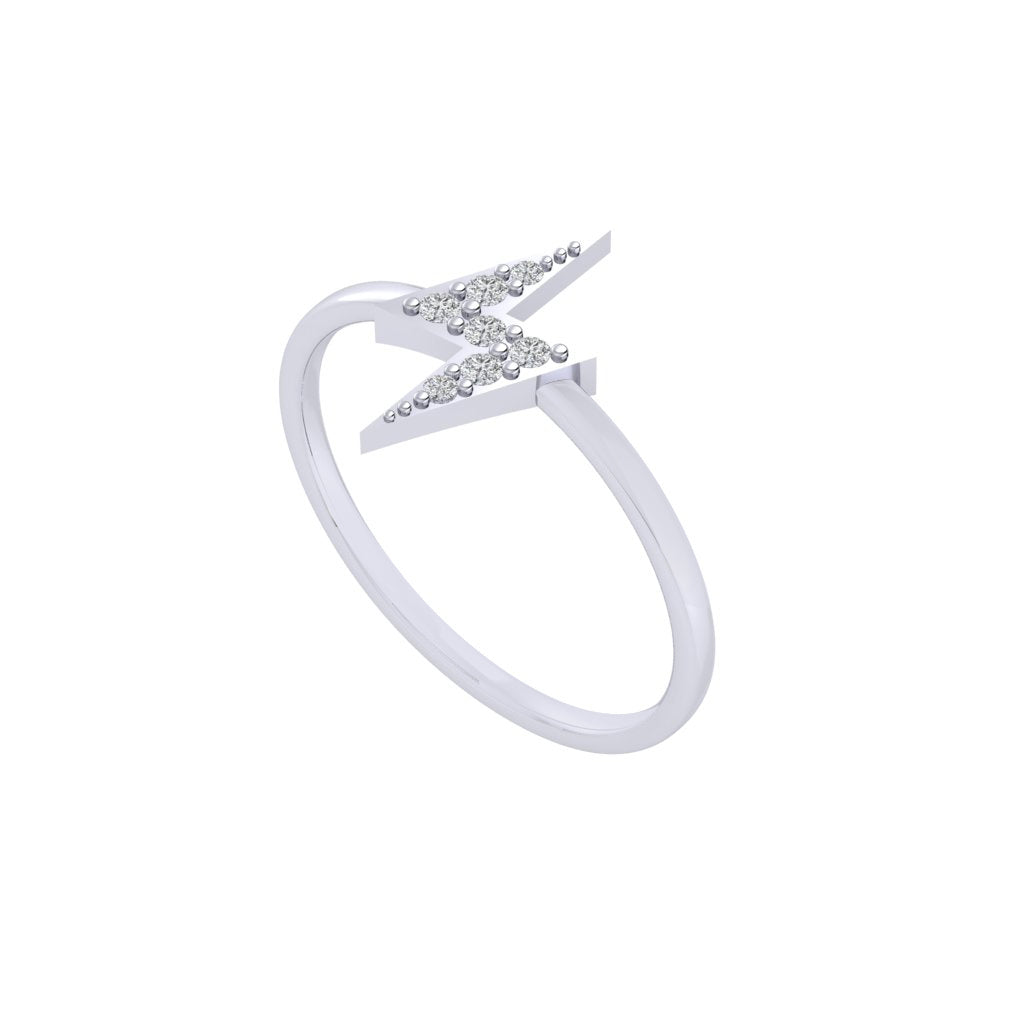 Diamtrendz white gold real diamond lightning ring 1494_1