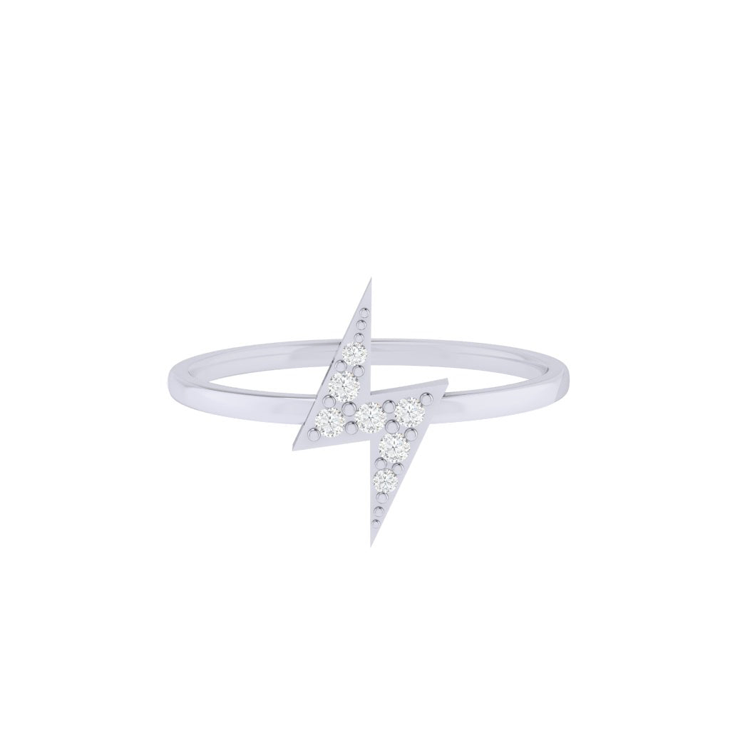 Diamtrendz white gold real diamond lightning ring 1494_2