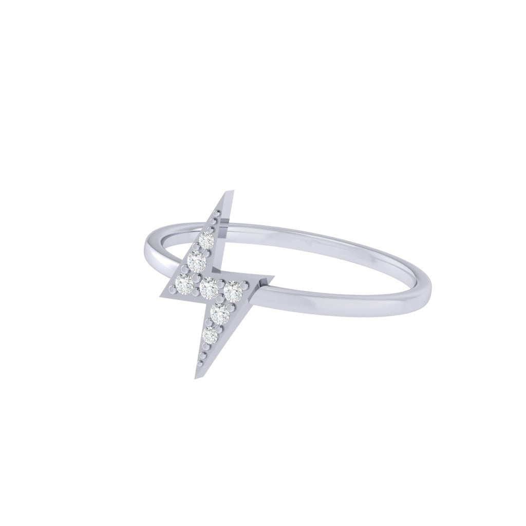 Diamtrendz white gold real diamond lightning ring 1494_3