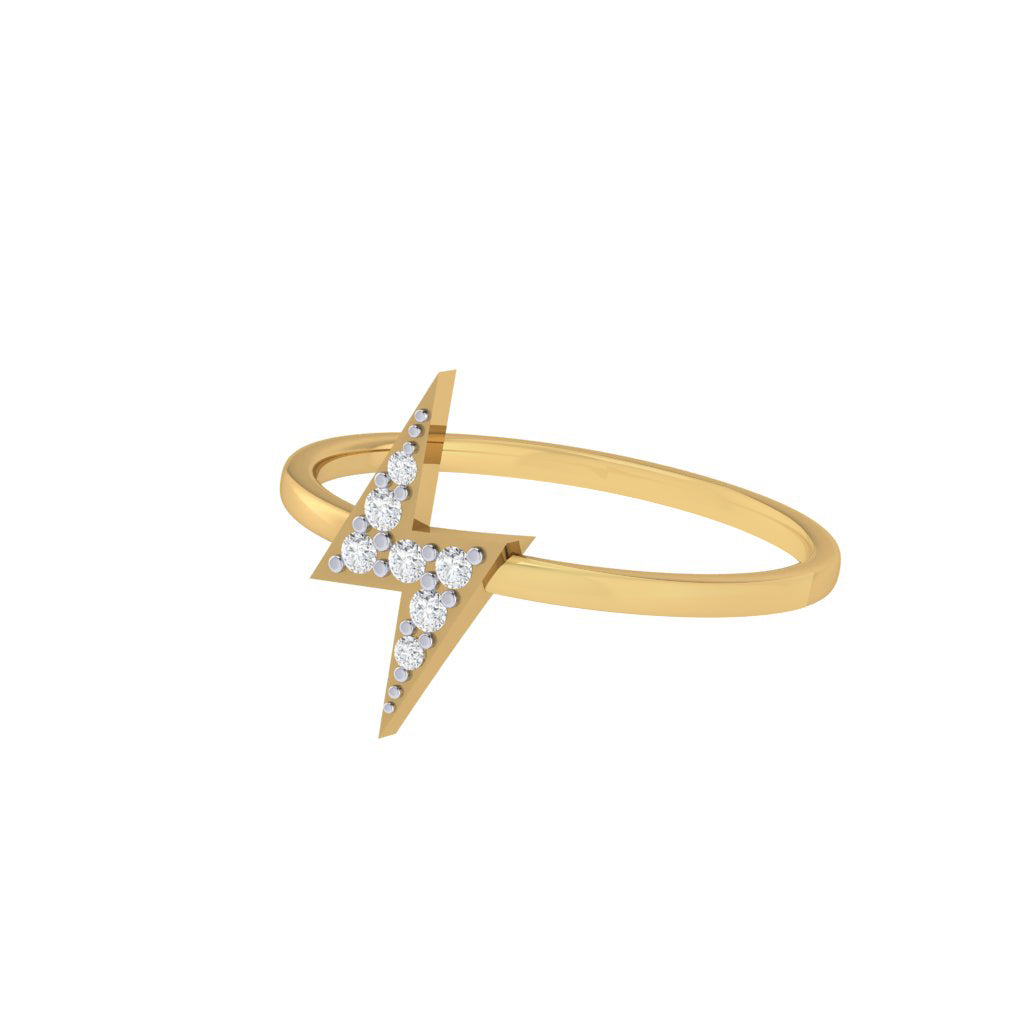 Diamtrendz gold real diamond lightning ring 1494_3