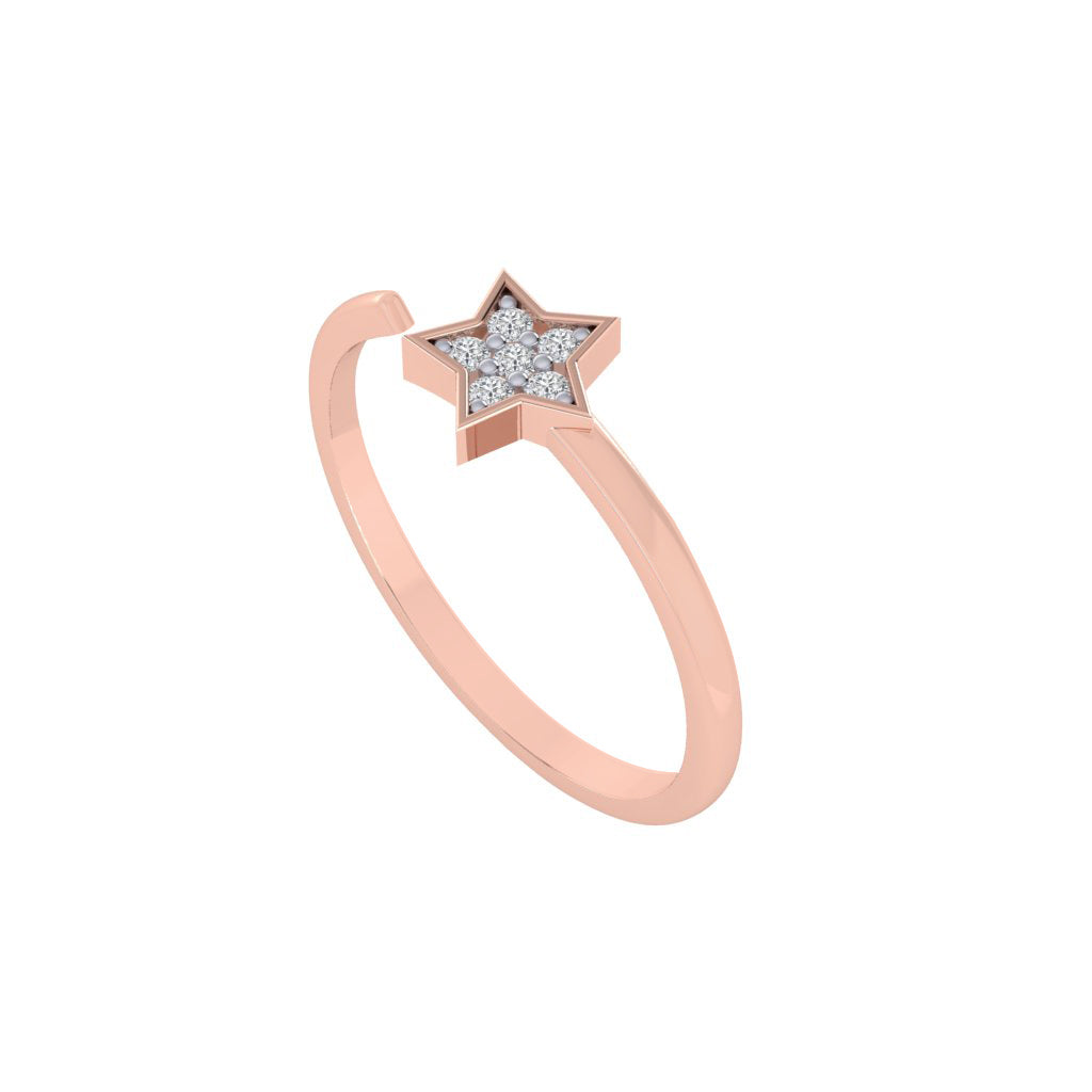 diamtrendz rose gold real diamond star ring 1496_1