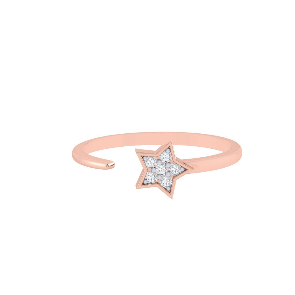 diamtrendz rose gold real diamond star ring 1496_2