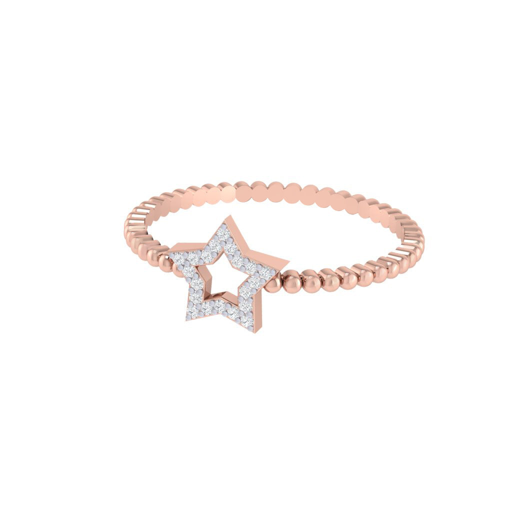 diamtrendz rose gold real diamond star bubble ring 1497_3