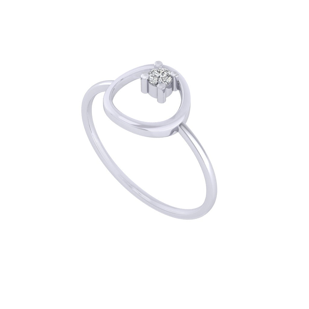 Diamtrendz white gold real diamond dew drop ring 1499_1