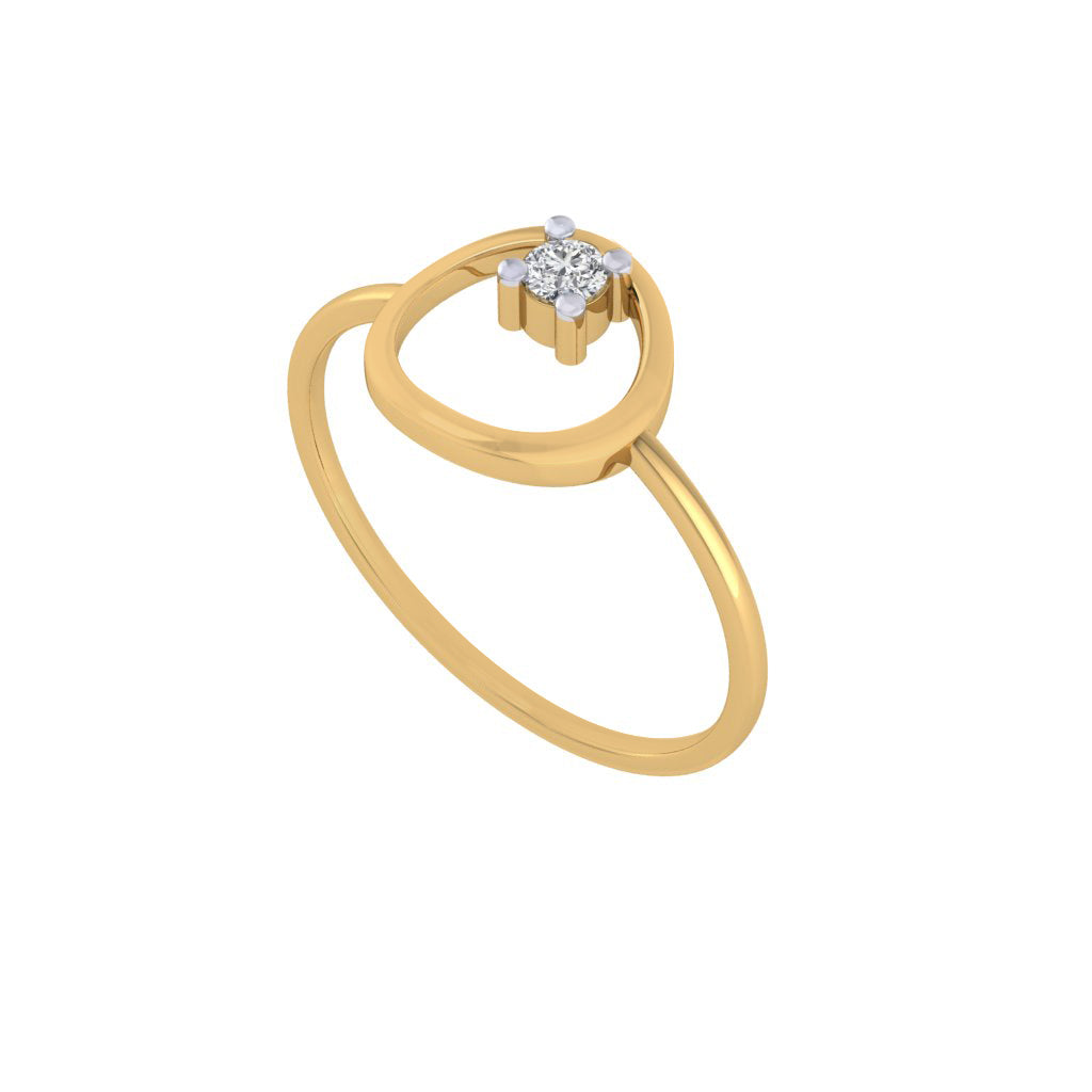 Diamtrendz gold real diamond dew drop ring 1499_1