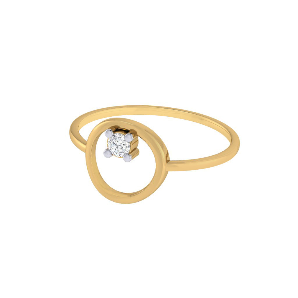 Diamtrendz gold real diamond dew drop ring 1499_3