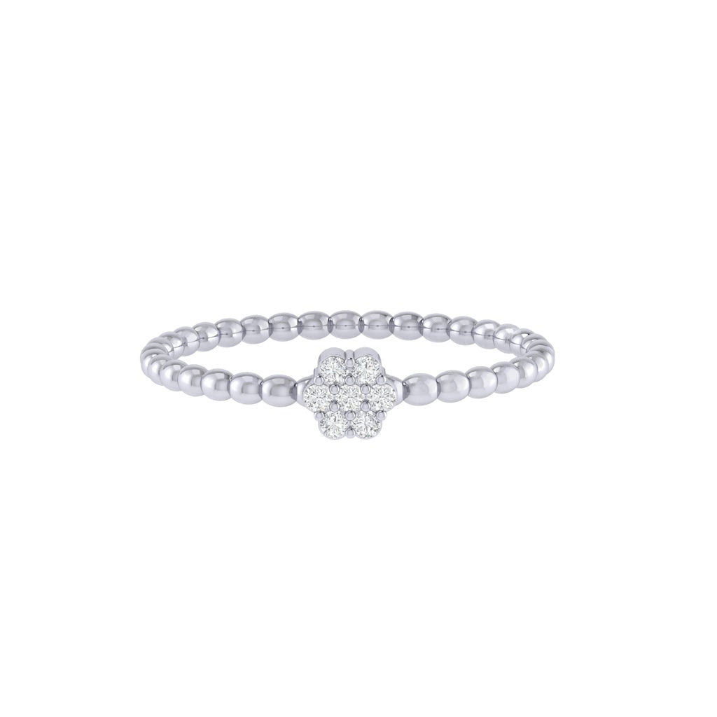 Diamtrendz white gold real diamond cluster bubble ring 1522_2