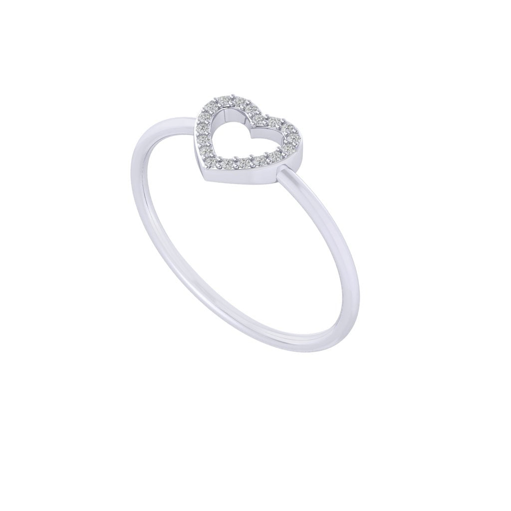 Diamtrendz white gold real diamond heart ring 1524_1