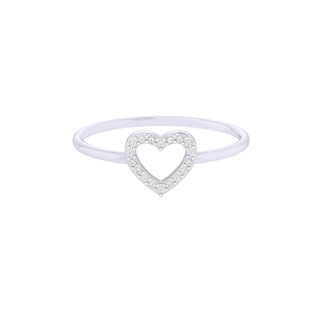 Diamtrendz white gold real diamond heart ring 1524_2