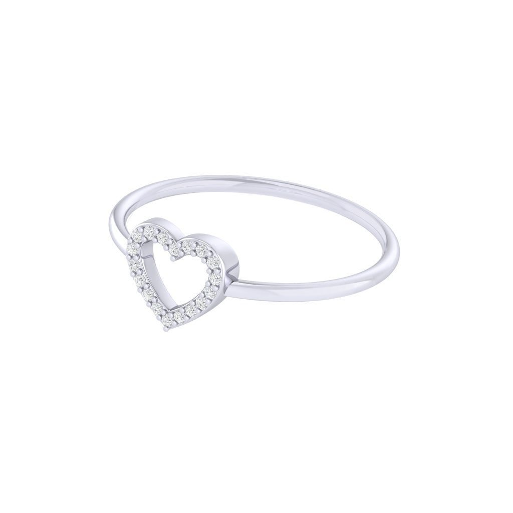 Diamtrendz white gold real diamond heart ring 1524_3