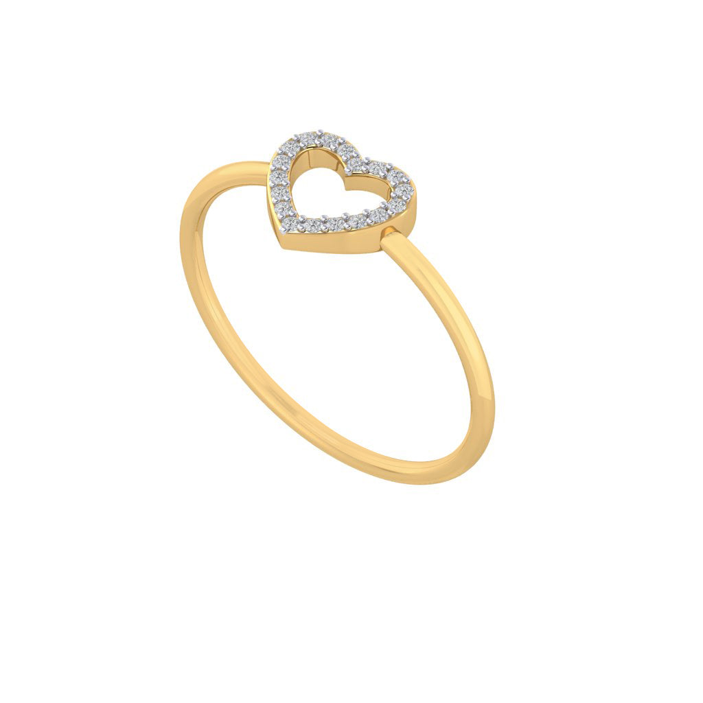Diamtrendz gold real diamond heart ring 1524_1