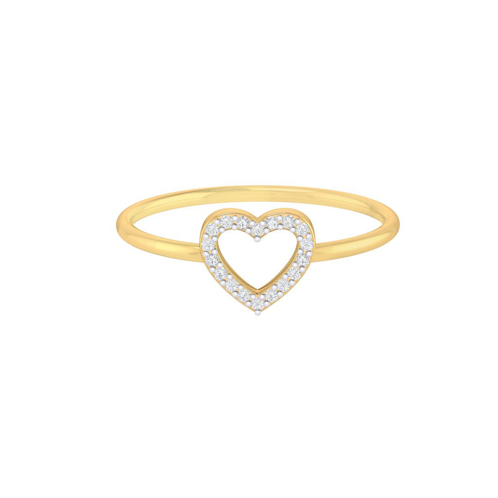 Diamtrendz gold real diamond heart ring 1524_2