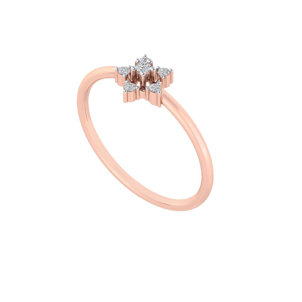 diamtrendz rose gold real diamond asterisk ring 1525_1