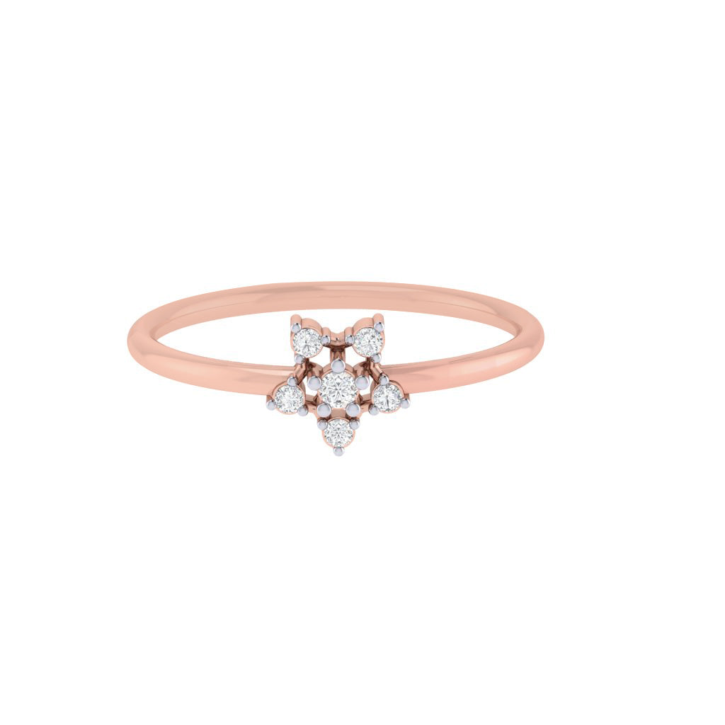 diamtrendz rose gold real diamond asterisk ring 1525_2