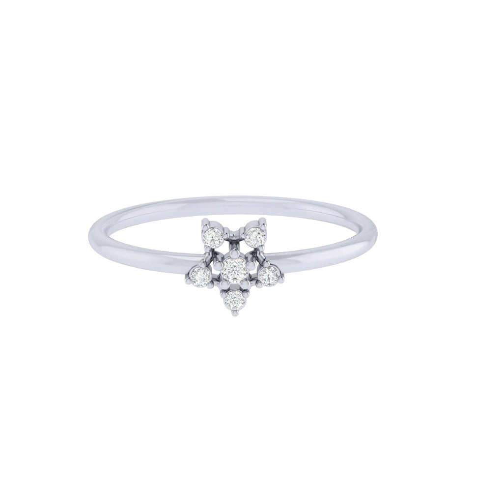 Diamtrendz white gold real diamond asterisk ring 1525_2