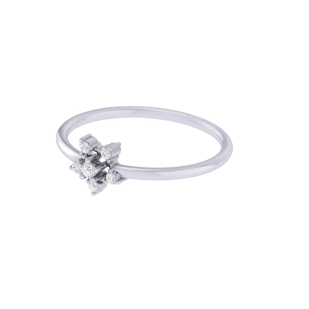 Diamtrendz white gold real diamond asterisk ring 1525_3