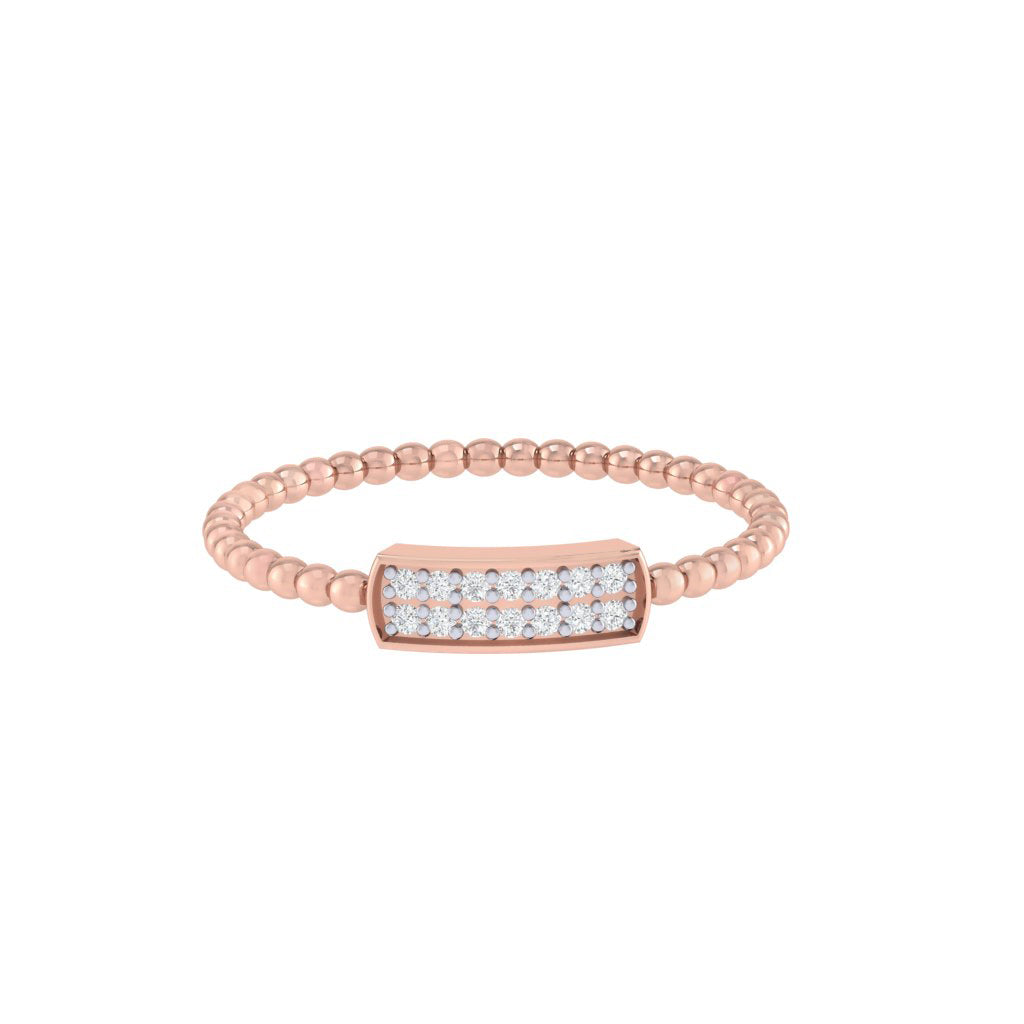 diamtrendz rose gold real diamond bubble band ring 1526_2