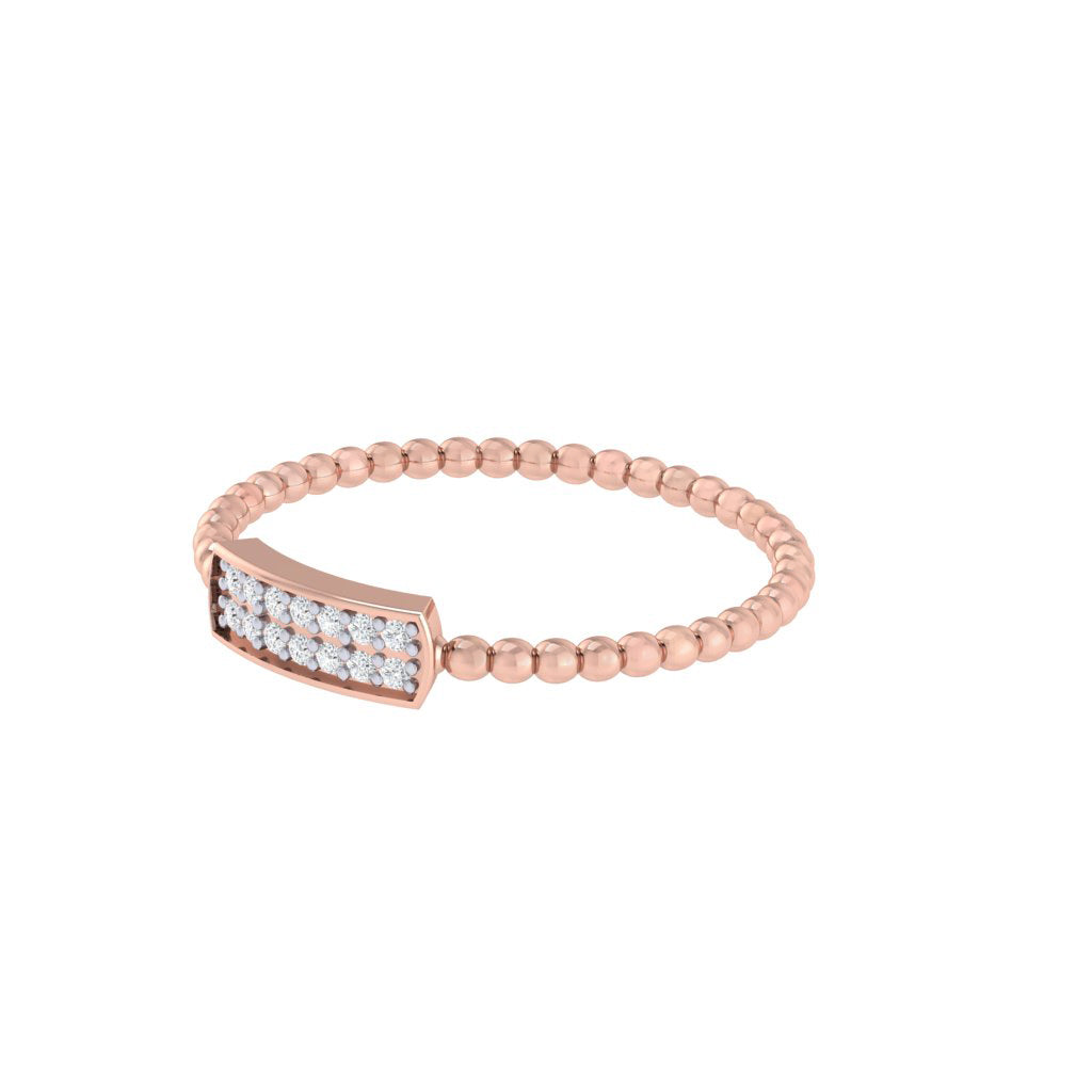 diamtrendz rose gold real diamond bubble band ring 1526_3