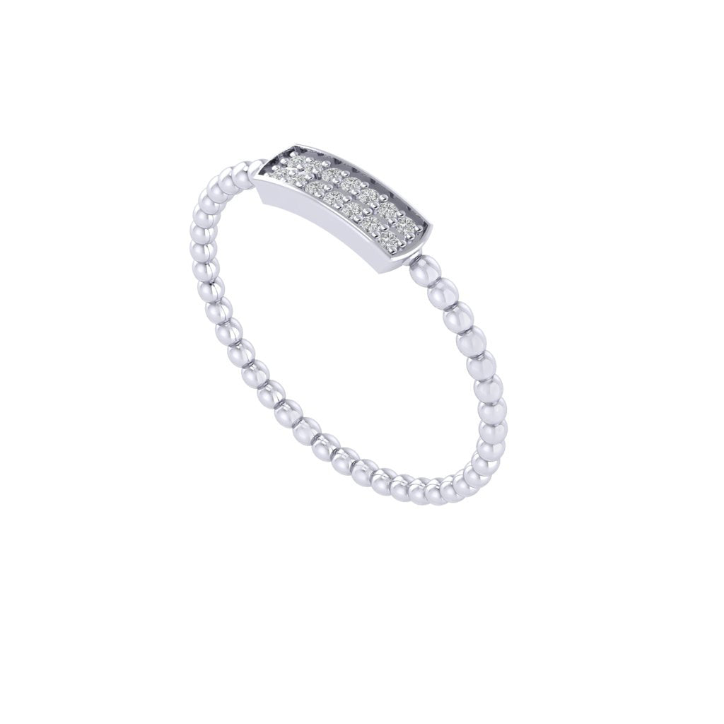 Diamtrendz white gold real diamond bubble band ring 1526_1